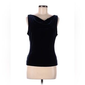 Anthropologie navy blue velvet sleeveless top
